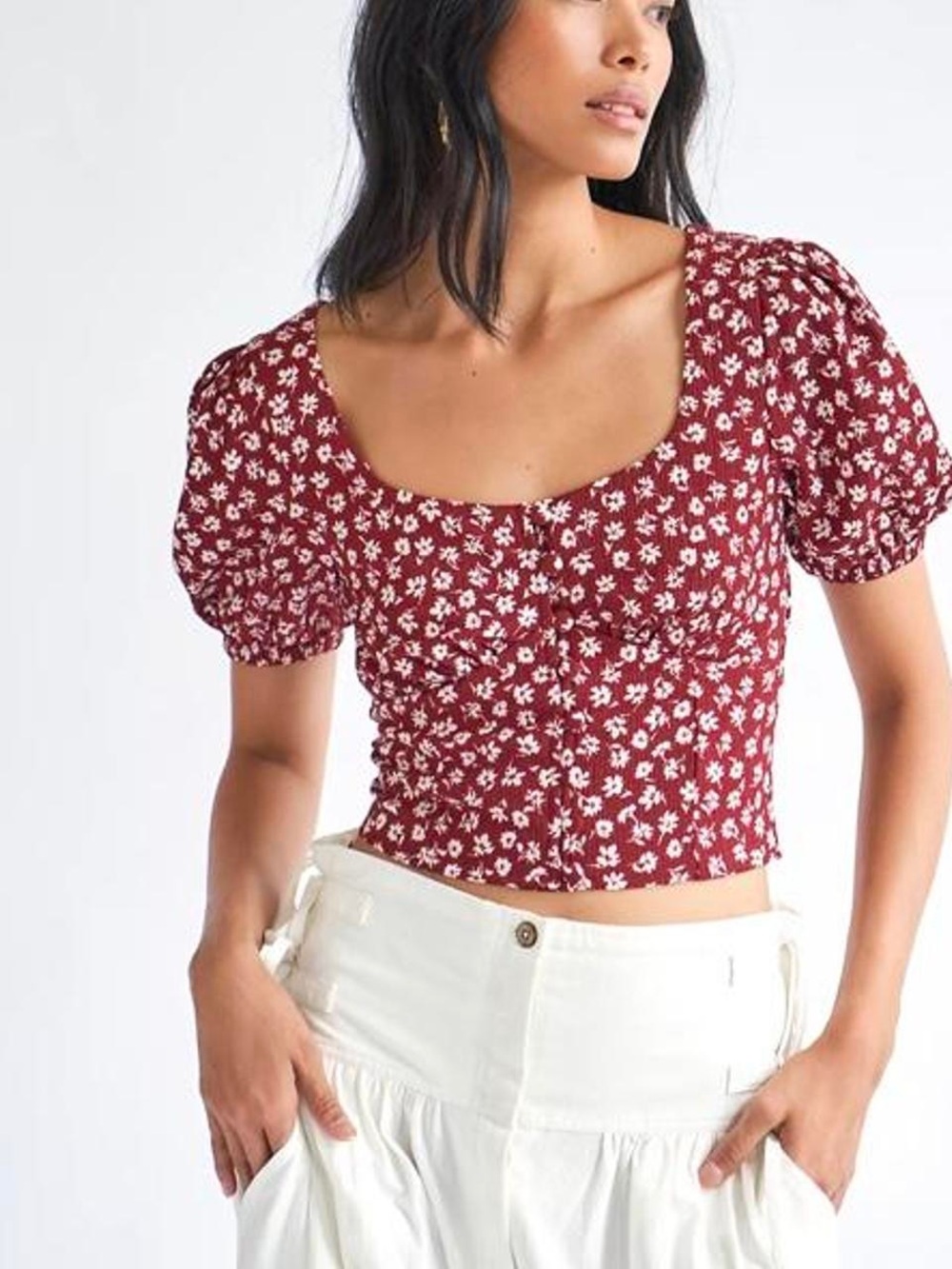 FP Daisy Chain Cropped Floral Top